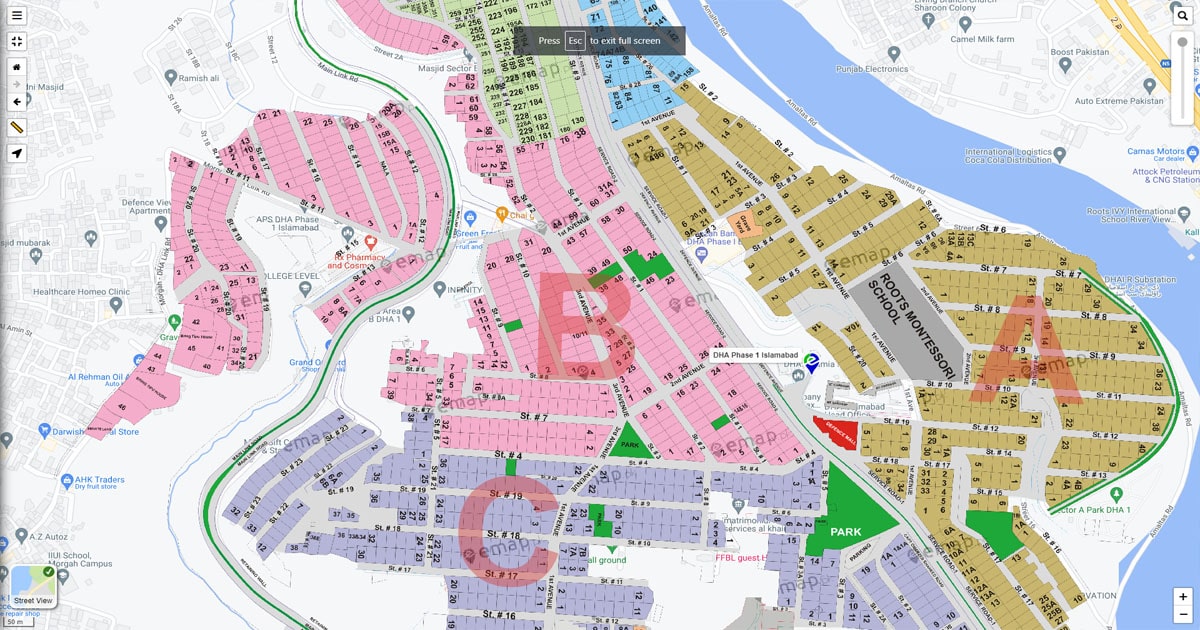 Dha Islamabad Phase Map Location Map Emap Pk