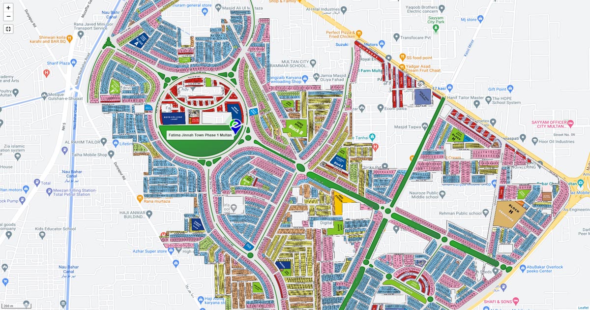 Fatima Jinnah Phase 2 Multan Map HD emap.pk