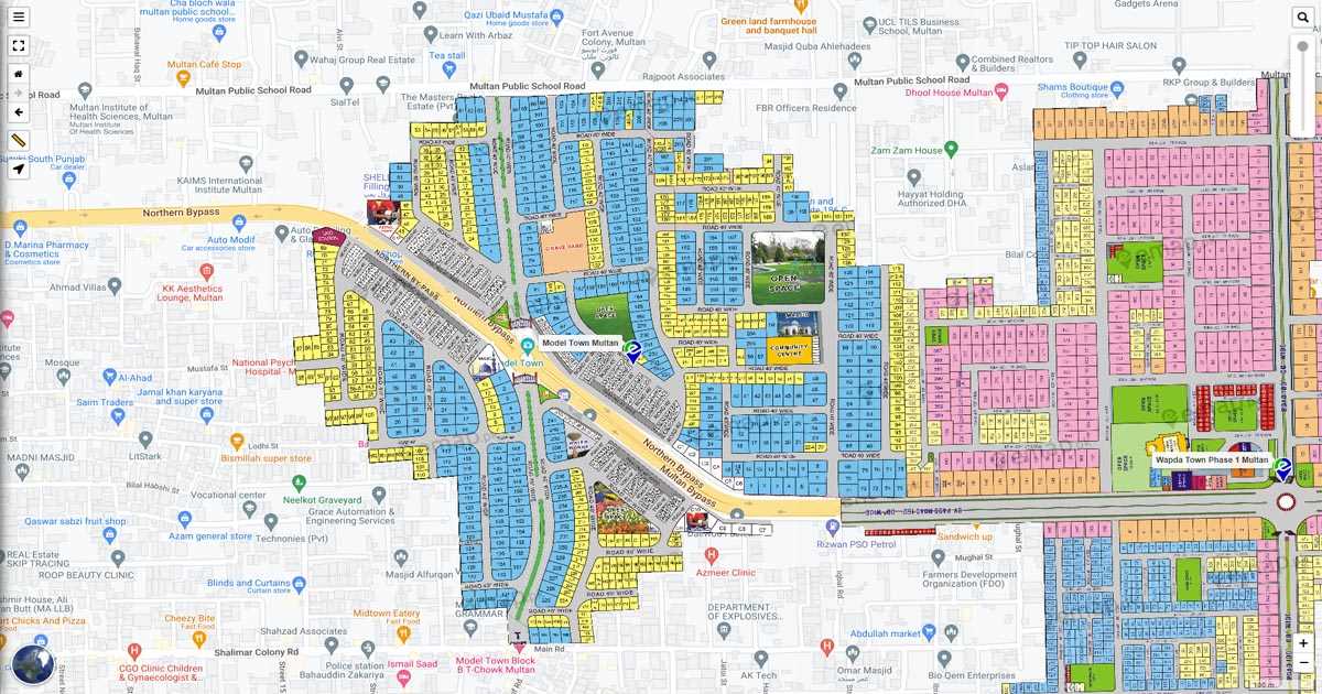 Model Town Multan Map HD emap.pk