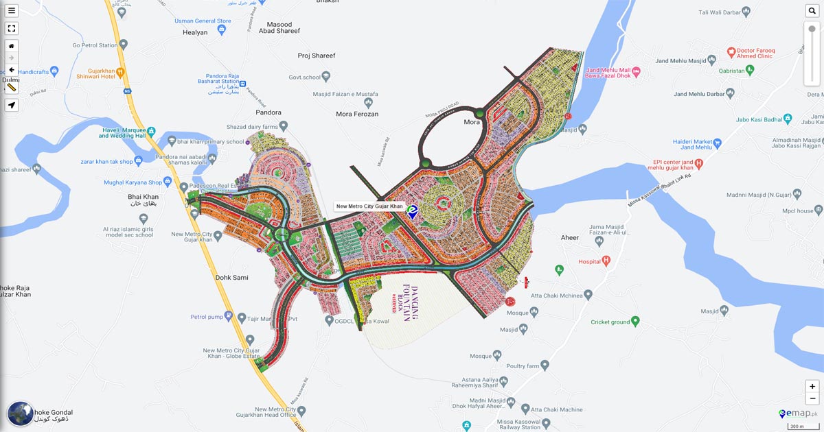 New Metro City Gujar Khan Map | NMC Map | A And B Block