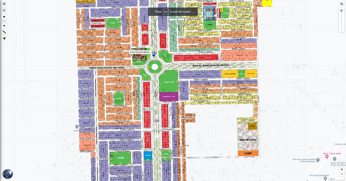 Royal Orchard Multan Map 