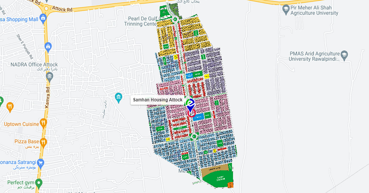 Samhan Housing Map Attock | Map Satellite View | emap.pk