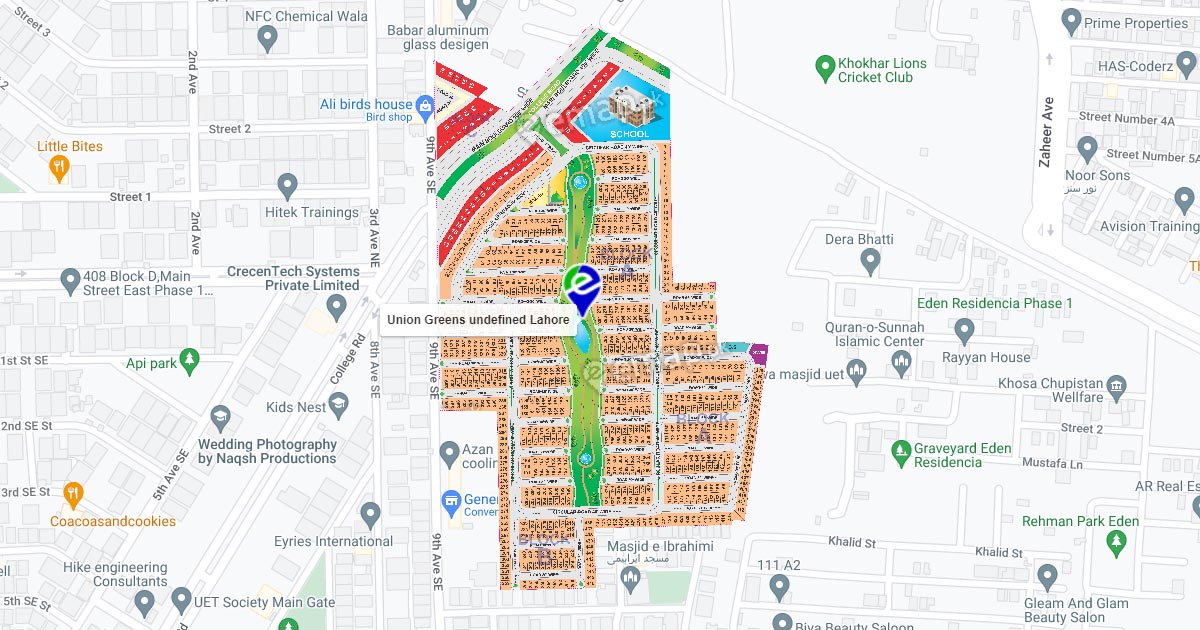 Union Greens Map College Road Lahore HD emap.pk