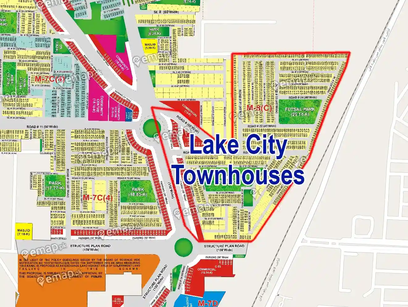 Lake City Townhouses Location Map - emap.pk