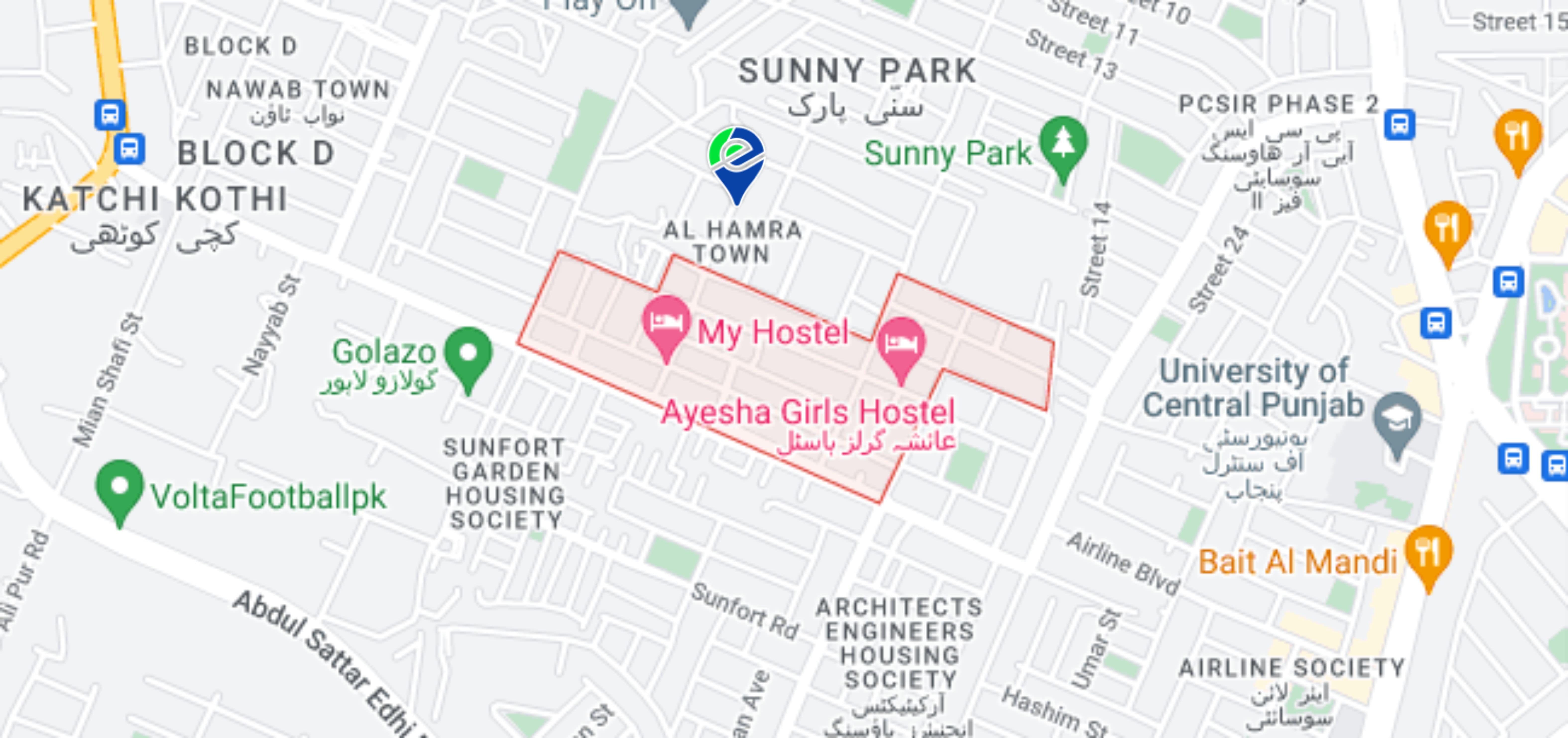 al-hamra-town-location-map